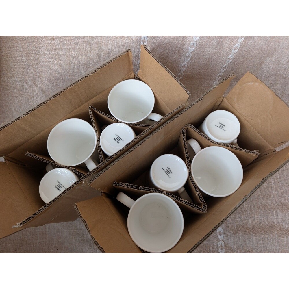 NEW Mikasa Lausanne Bone China Mugs, Set of Four (4) - New in Box
